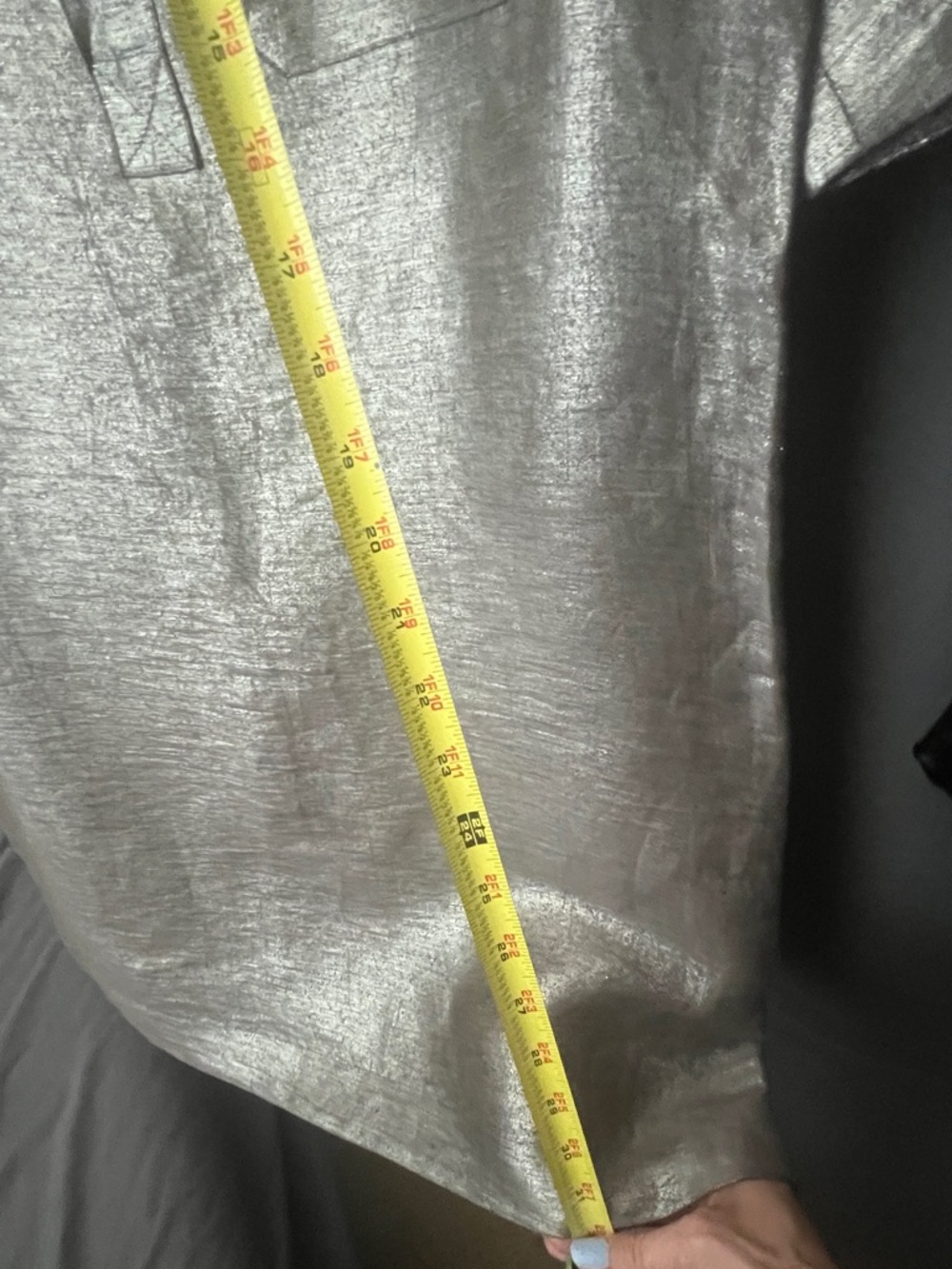 Elizabeth and James Metallic Charcoal Shell Linen Mini Dress , look like New - Picture 11 of 11